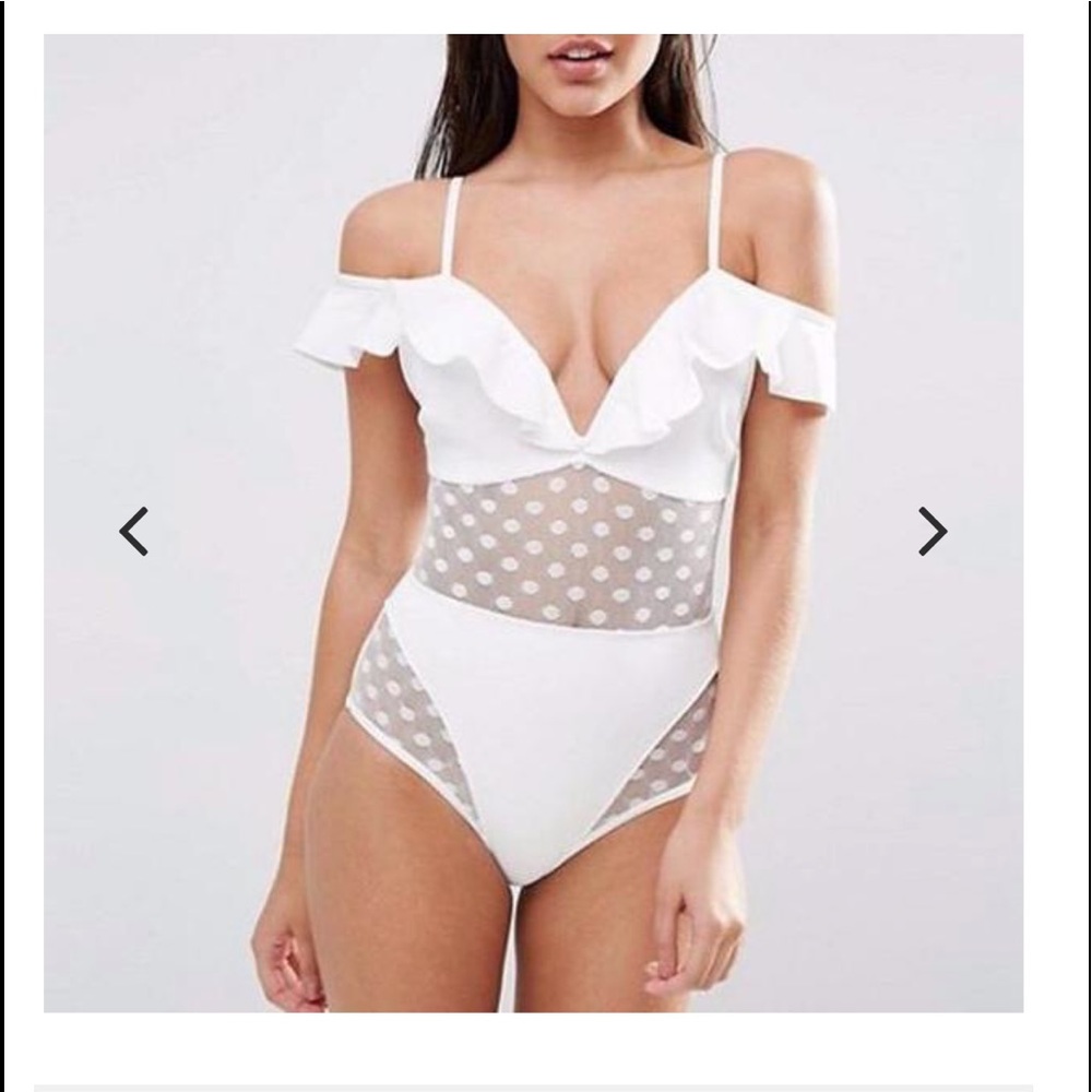 White bridal bathing suit. Never worn.